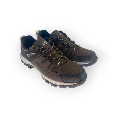 Zapatilla Stone Acordonada Trekking Marron Negro