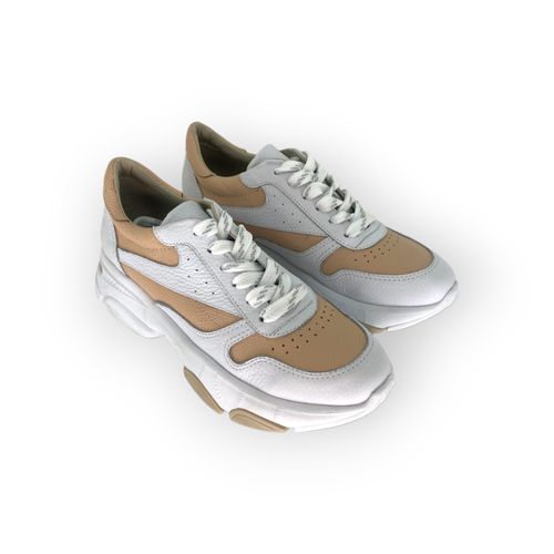 Zapatilla Lemon Pie Acordonada Recta Blanco Nude