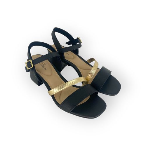 Sandalia Modare Dos Tiras Negro Oro
