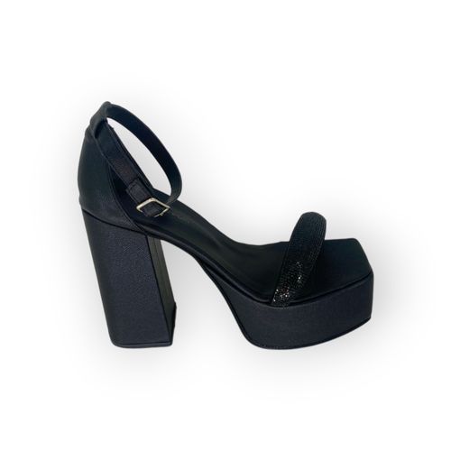 Sandalia Outlet Faja Strass Negro