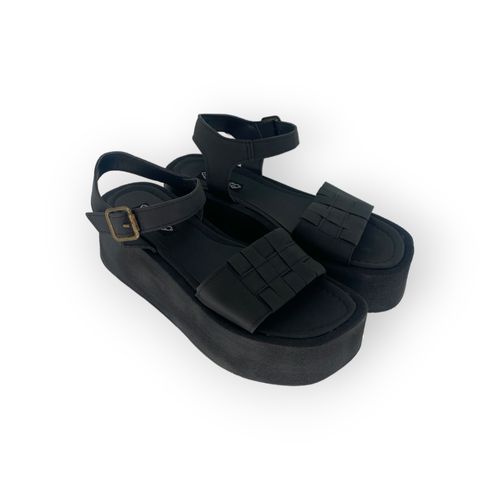Sandalia Outlet Plataforma Faja Negro