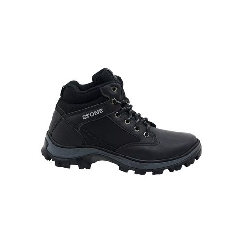 Botineta Stone Trekking Acordonado Negra