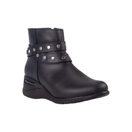 Bota Citadina Faly Aplique Tachas Negro