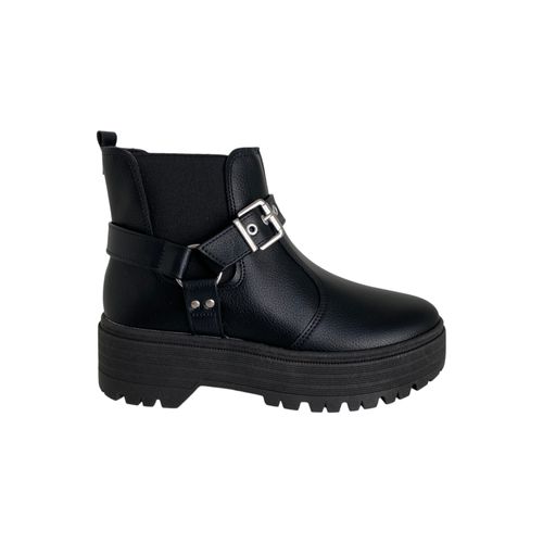 Bota Moleca Plataforma Estribo Negro
